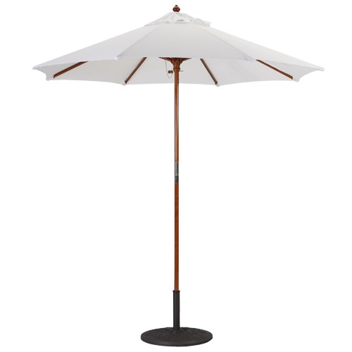 7 Foot Wood Market Umbrella - Dark Wood
